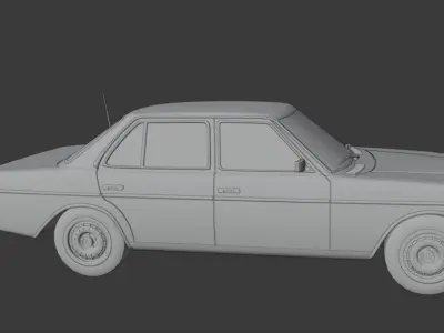 Mercedes Benz W123 Car Low-poly 3D model