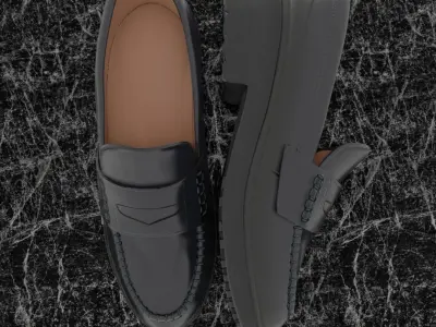 CLASSIC 3D SHOES - BLACK - LEATHER Low-poly 3D model