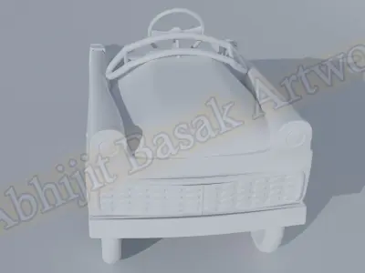 Classic 3D Car with Separate Parts for 3D Printing - Toy car 3D print model