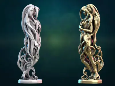 Dryad female statue 3D print model