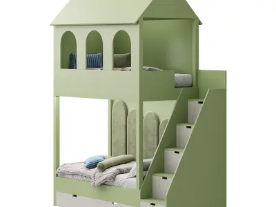 Childrens bunk bed 36 3D model