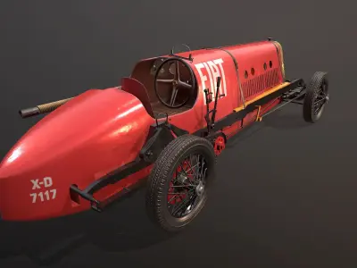 car Fiat Mefistofele Low-poly 3D model
