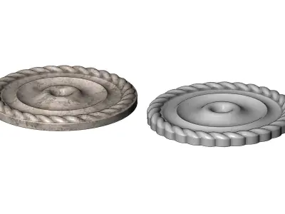 Round Rope Rosette  plaster molding 3D print model