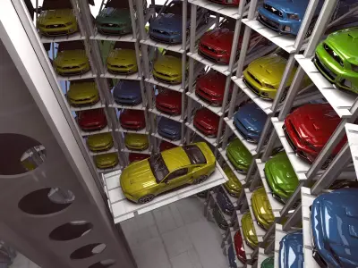 Car Park Models - Volkswagen Parking Lot Towers - Museum Concept 3D model