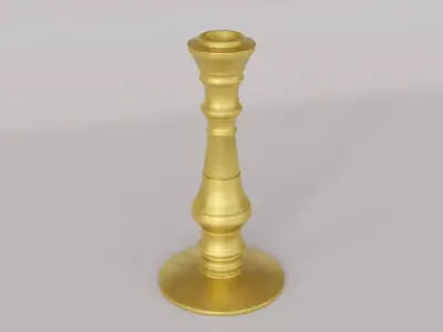 Golden Candlestick Low-poly 3D model