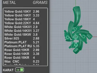 Floral Design Necklace Diamond Pendant 3D print model
