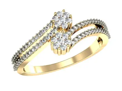 Elegant Yellow Gold Rings for Women 3D print model