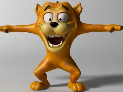 Cartoon Beast Rigged Low-poly 3D model