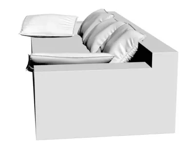 Dark cushions for a sofa 3D model