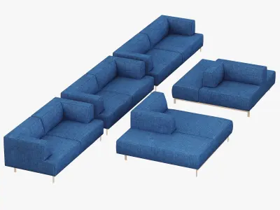 Living Divani Metrocubo set 3D model