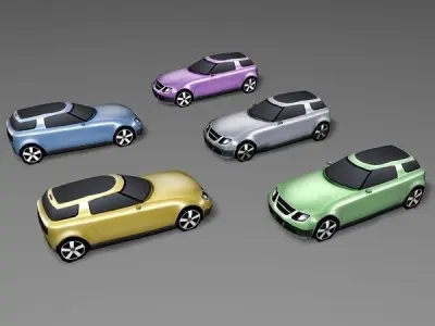 SAAB 9-X Low-poly 3D model