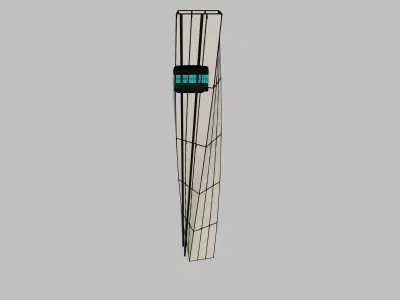 twisted Elevator 3D Model Low-poly 3D model