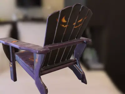 Haunted Halloween Chair Low-poly 3D model