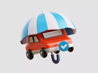 Car Insurance 3D Illustration Low-poly 3D model