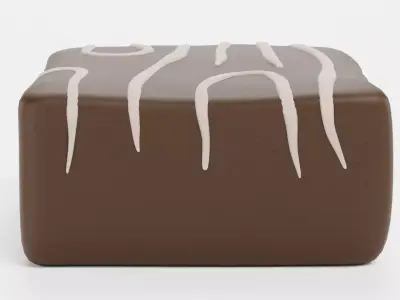 Chocolate Candy V1 - Milk Chocolate Cube with White Drizzle 3D model