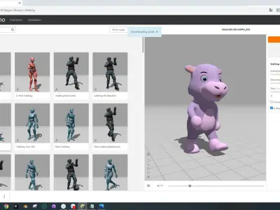 Character008 Animated Hippo 3D Low-poly 3D model
