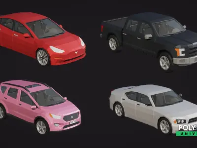 Poly Pro Vehicles Land  Low-poly 3D model