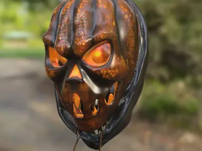 Haunted Pumpkin Skull 3D model