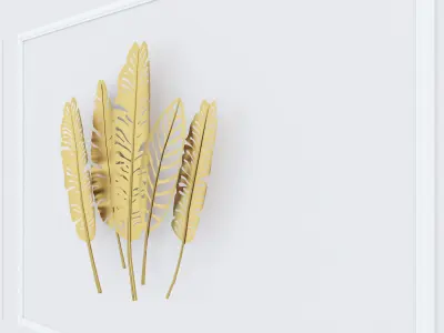 Decorative Metal plants with gold stainless  m14 3D model