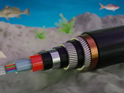 Unterwasser Seekabel 3D model