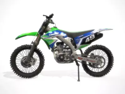 Kawasaki KX450F motorcycle Low-poly 3D model