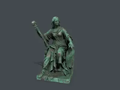 woman Statue Low-poly 3D model