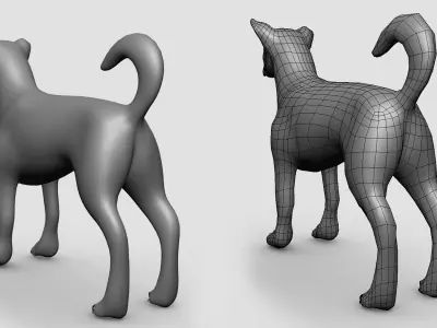 StreetDog Basemesh Low-poly 3D model