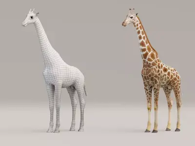 Rigged Giraffe Low-poly 3D model