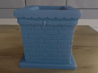 Christmas Fireplace Planter and Candy Holder STL 3D print model
