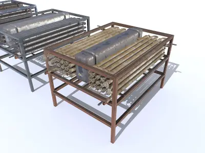 Industrial Machine Set Low-poly 3D model