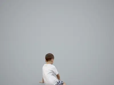 Sitting Boy  Playing with Toy Car CBoy0001-HD2-O01P01-S 3D model