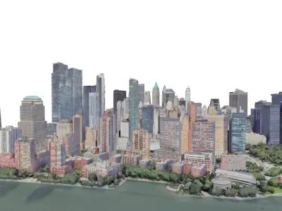 Manhatten Skyline Free 3D model