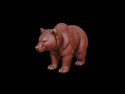 Brown Bear Animal Sculpture 3D print model