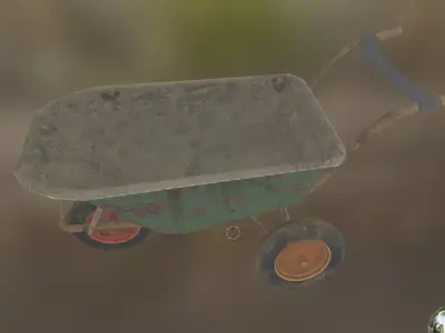 wheel barrow Low-poly 3D model
