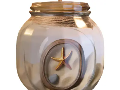 Decorative Nautical Jar Low-poly 3D model