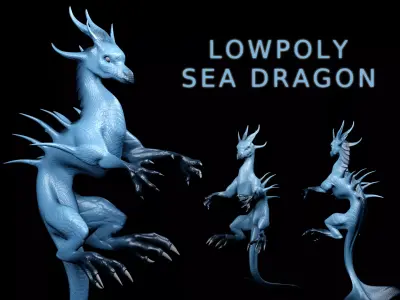 Lowpoly Sea Dragon Low-poly 3D model