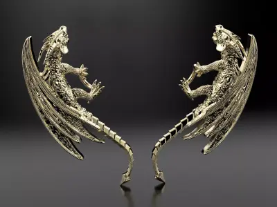 Dragon earrings  3D print model
