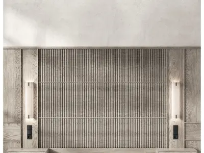 Headboard composition Modern Bedroom kit Japandi 3D model