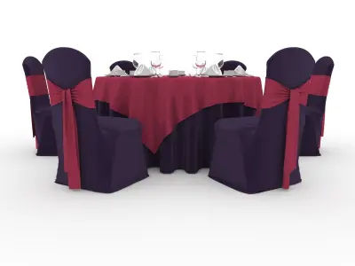 Banquet Table and Chair 62 3D model