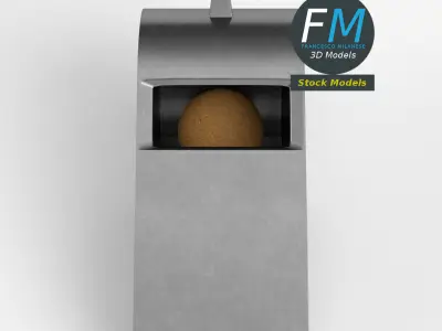 Whistle metal trash can with ball in it 3D model