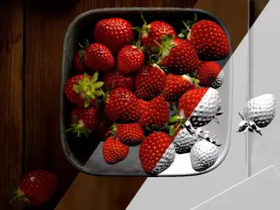 polypasta - strawberry studio scene 3D model