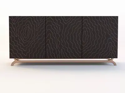 FAUX BOIS THREE DOOR CONSOLE 3D model