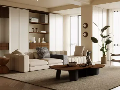 Modern living room 3D model  3D model