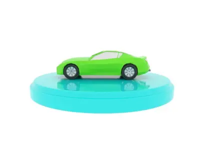 Ferrari cartoon Low-poly 3D model