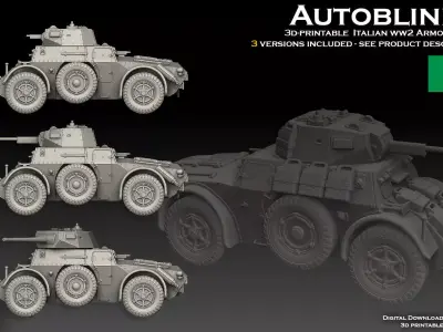 Autoblinda Armored Car 3D print model
