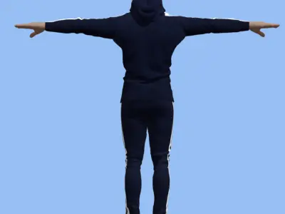 T-Pose Rigged Sport man 3D model