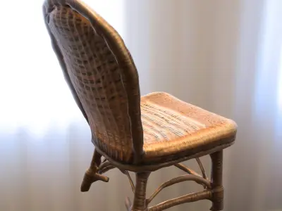 Wicker Chair Low-poly 3D model