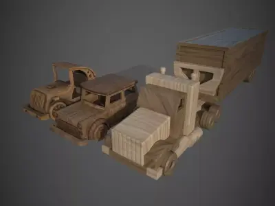 Decorative 3D cars Low-poly 3D model