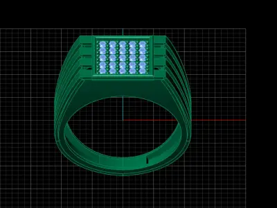 Print Ready STL 3DM  Gents Rings Diamond Men Ring  3D print model 133