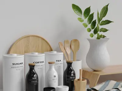 Decor kitchen set 01 3D model